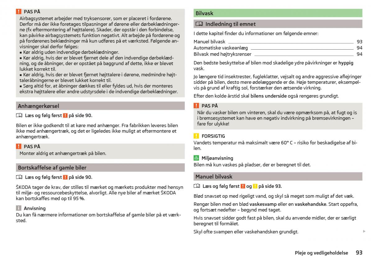 Skoda Citigo Bilens instruktionsbog / page 95