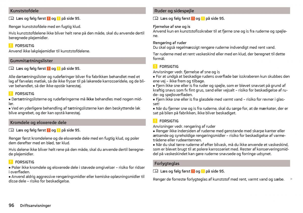 Skoda Citigo Bilens instruktionsbog / page 98