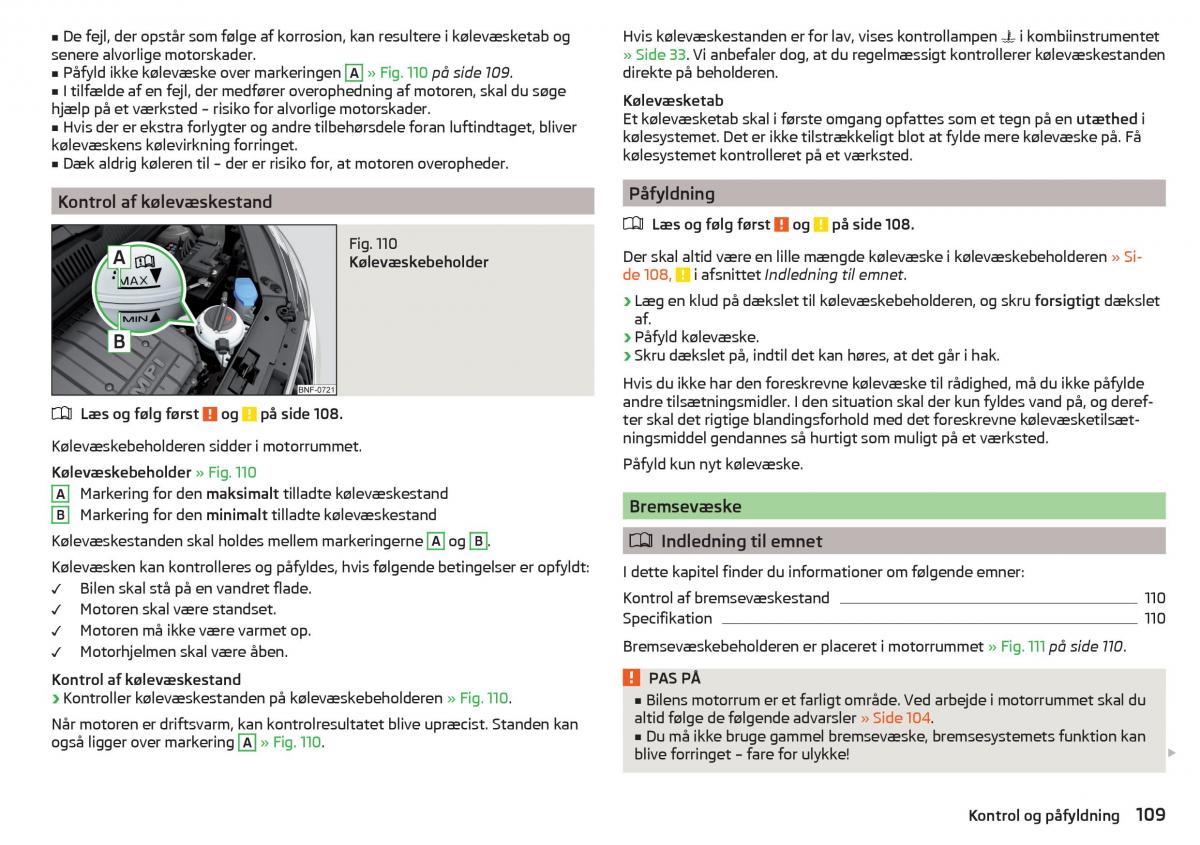 Skoda Citigo Bilens instruktionsbog / page 111