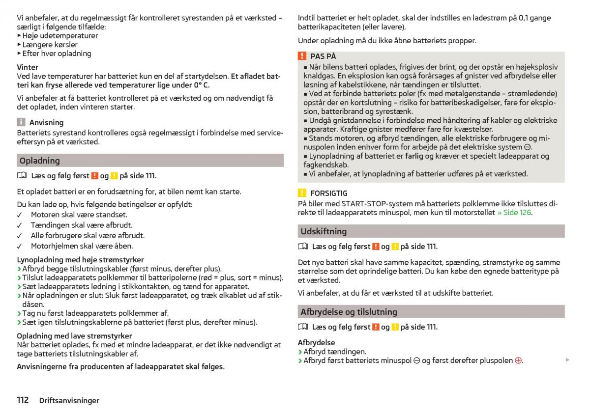 Skoda Citigo Bilens instruktionsbog / page 114