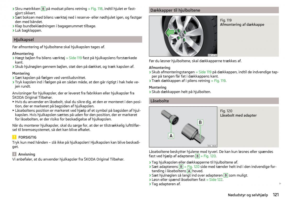 Skoda Citigo Bilens instruktionsbog / page 123