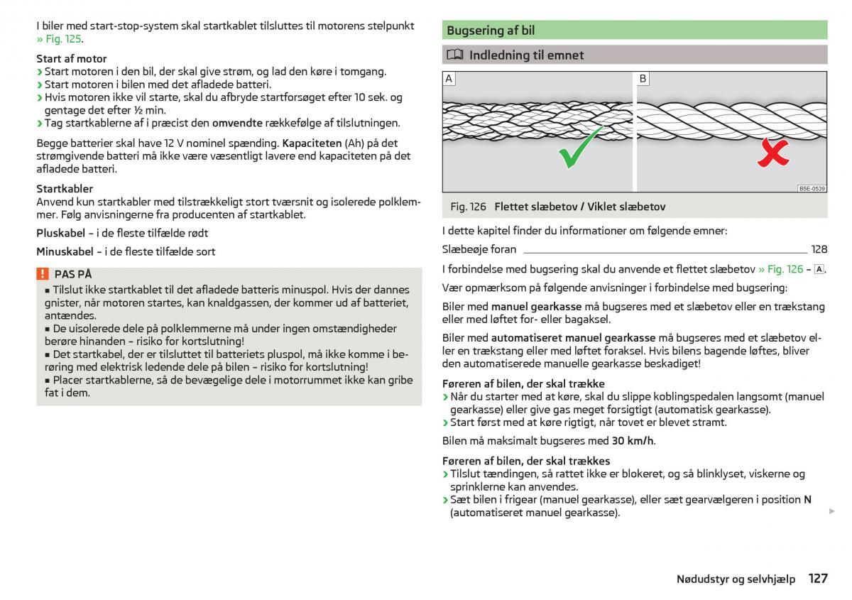 Skoda Citigo Bilens instruktionsbog / page 129