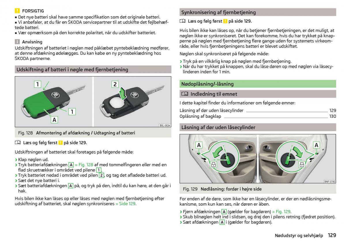 Skoda Citigo Bilens instruktionsbog / page 131