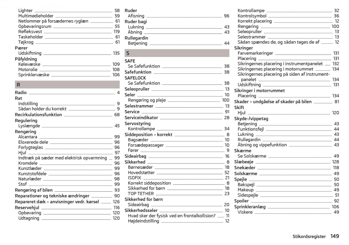 Skoda Citigo Bilens instruktionsbog / page 151