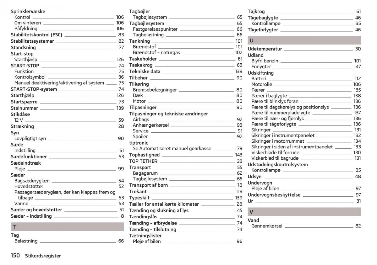 Skoda Citigo Bilens instruktionsbog / page 152