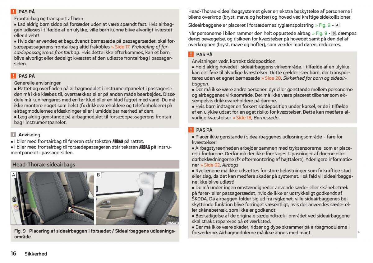 Skoda Citigo Bilens instruktionsbog / page 18