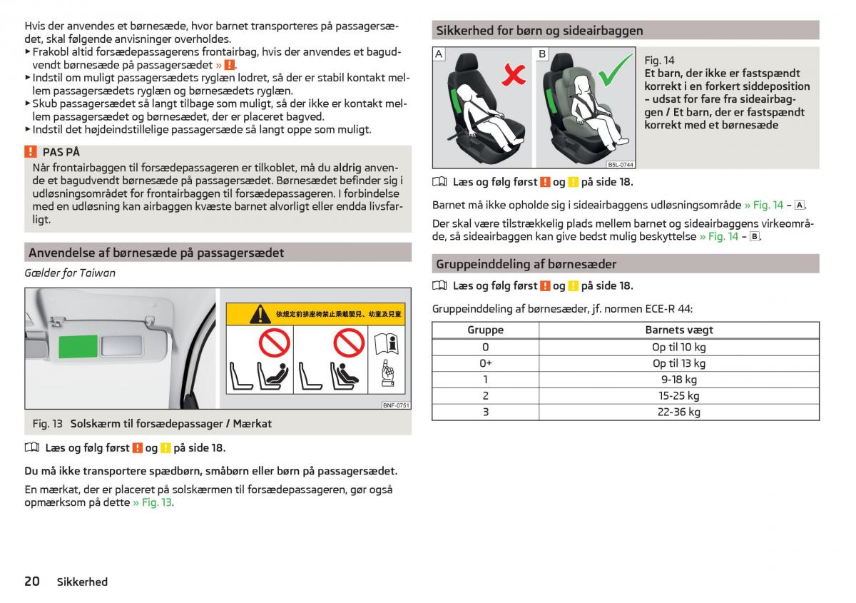 Skoda Citigo Bilens instruktionsbog / page 22