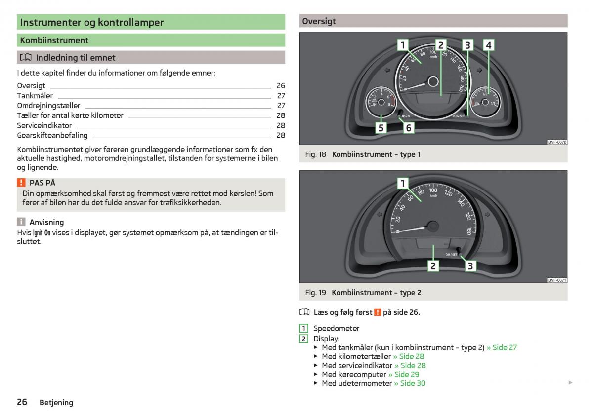 Skoda Citigo Bilens instruktionsbog / page 28