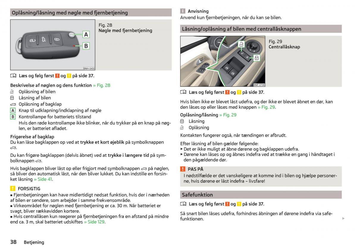 Skoda Citigo Bilens instruktionsbog / page 40