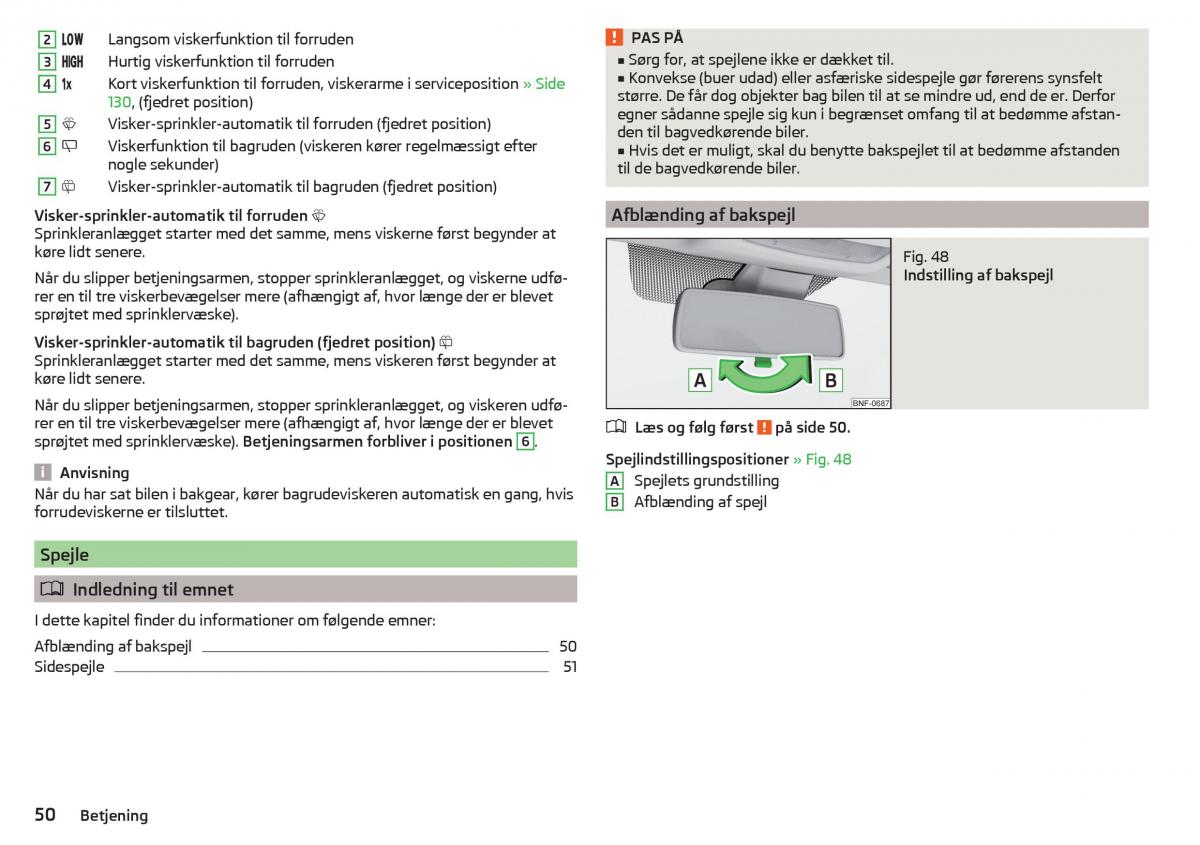 Skoda Citigo Bilens instruktionsbog / page 52