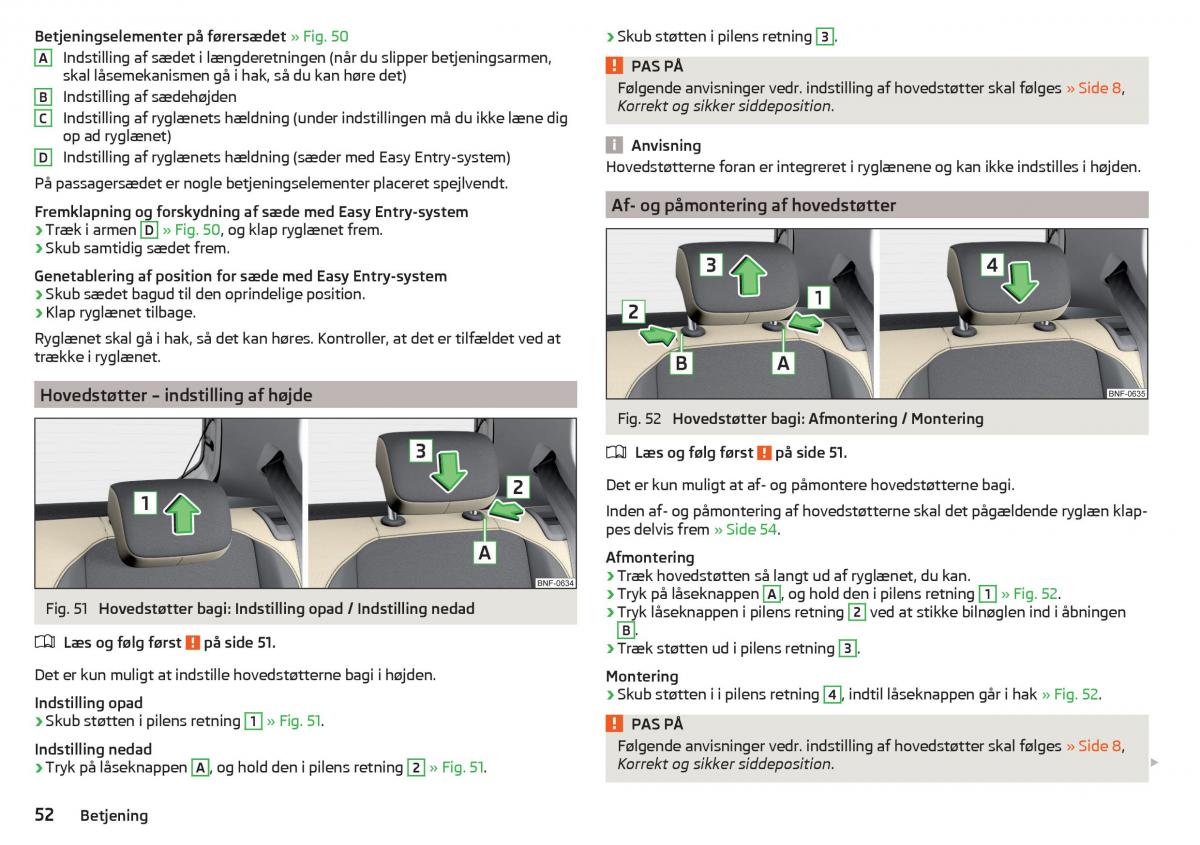 Skoda Citigo Bilens instruktionsbog / page 54