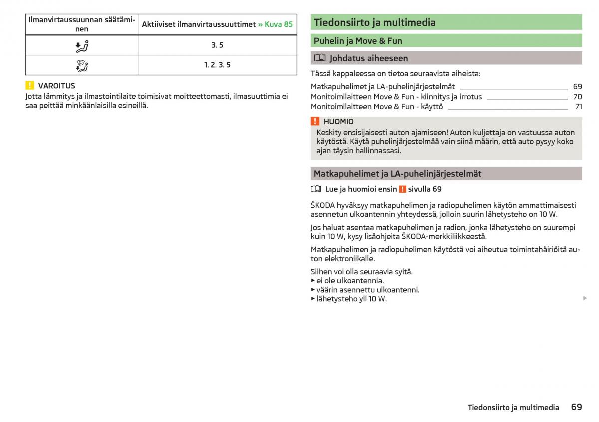 Skoda Citigo omistajan kasikirja / page 71