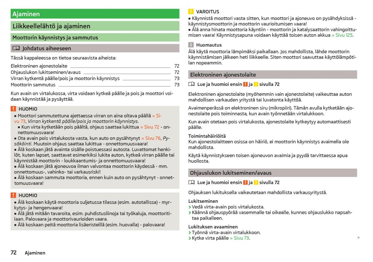 Skoda Citigo omistajan kasikirja / page 74