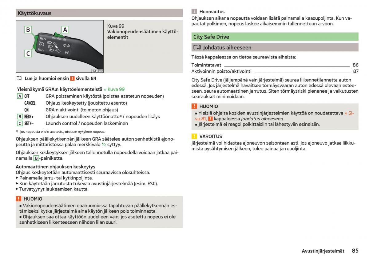 Skoda Citigo omistajan kasikirja / page 87