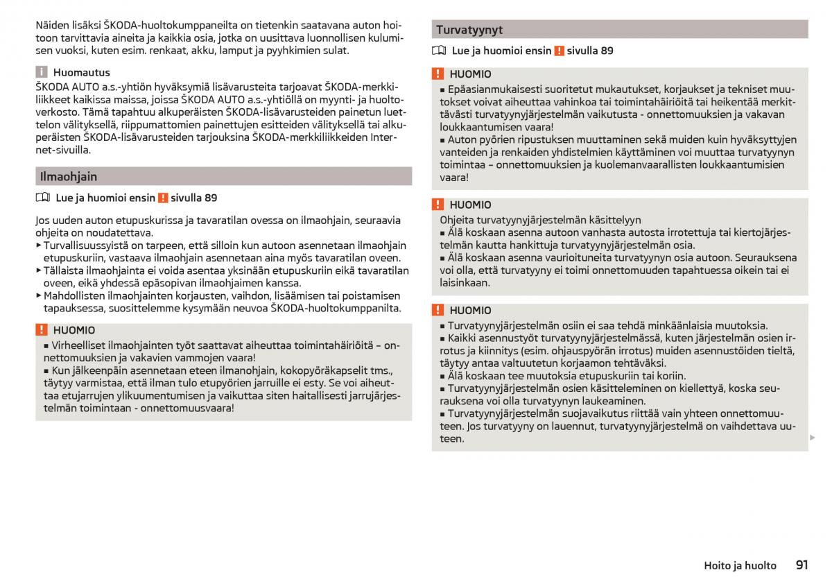 Skoda Citigo omistajan kasikirja / page 93