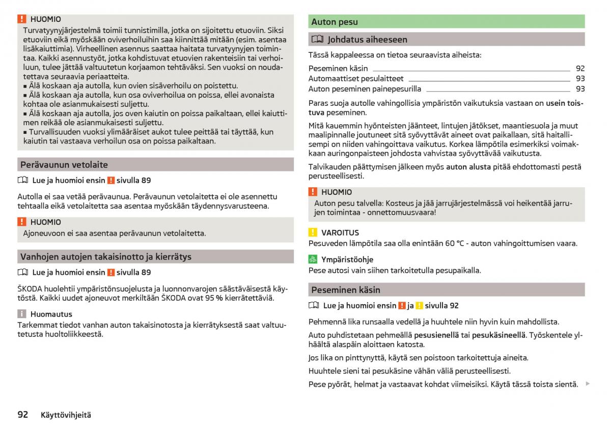 Skoda Citigo omistajan kasikirja / page 94