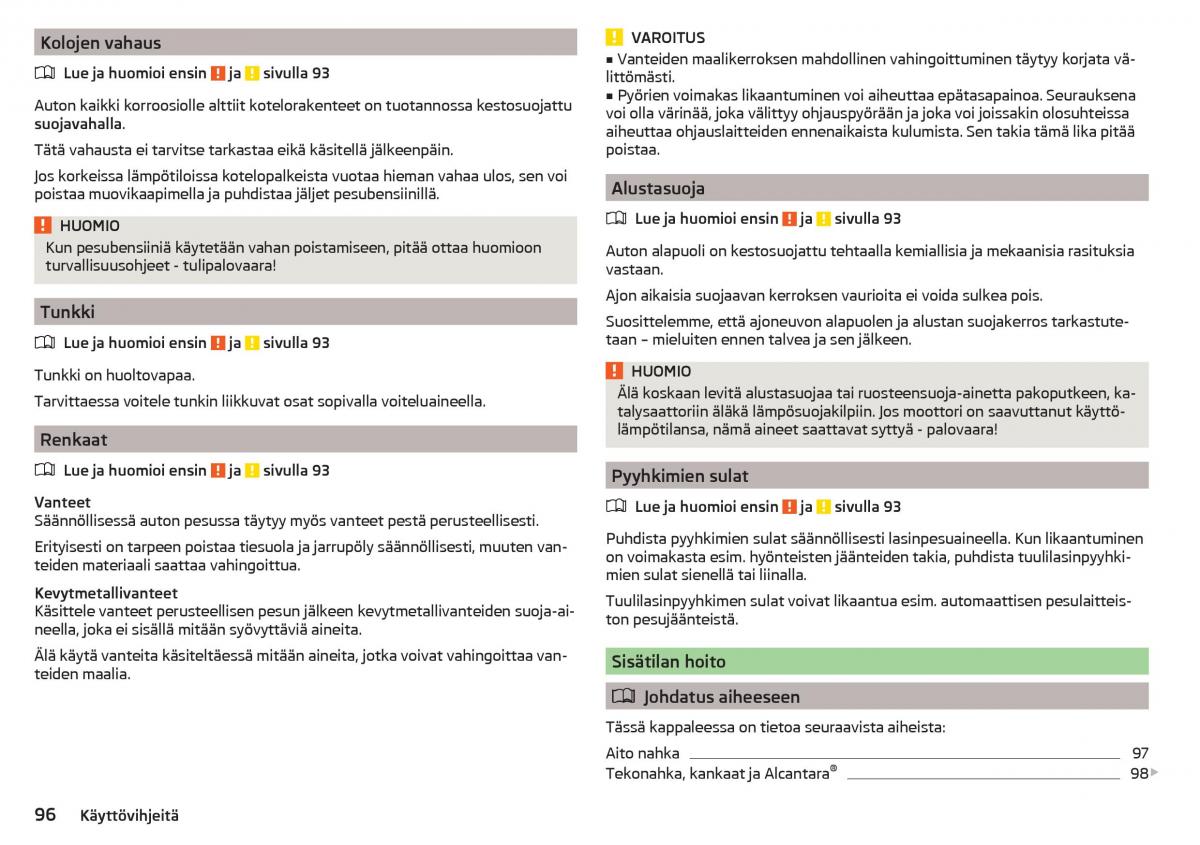 Skoda Citigo omistajan kasikirja / page 98