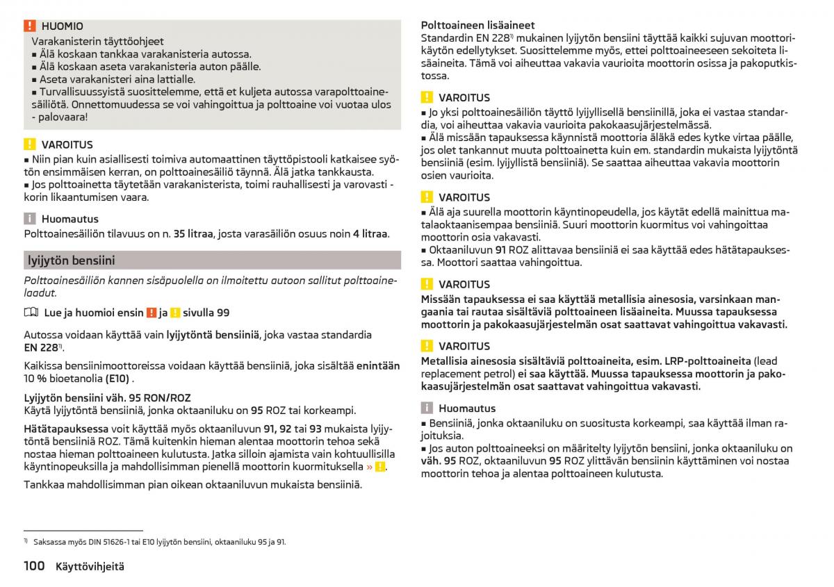 Skoda Citigo omistajan kasikirja / page 102