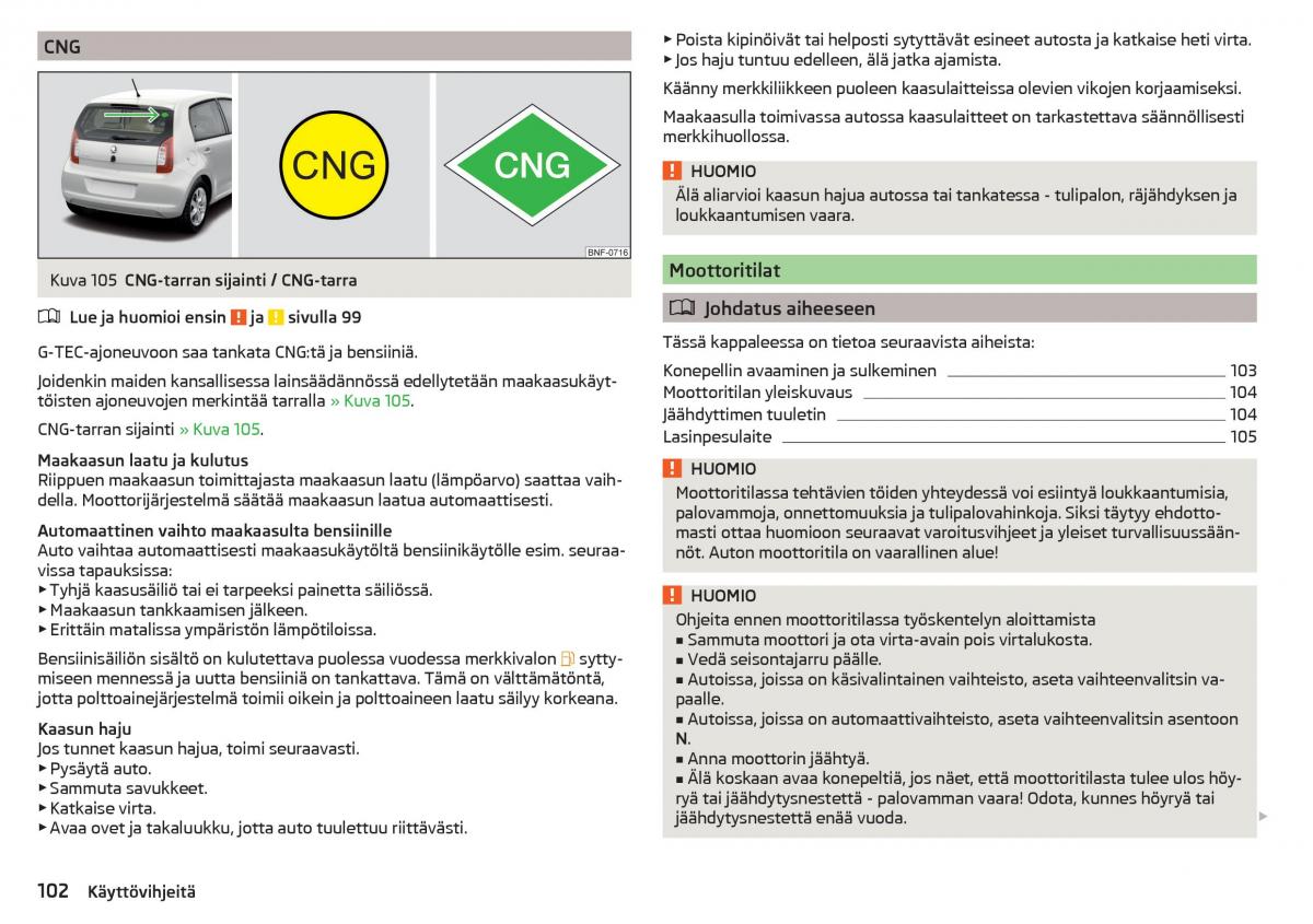 Skoda Citigo omistajan kasikirja / page 104