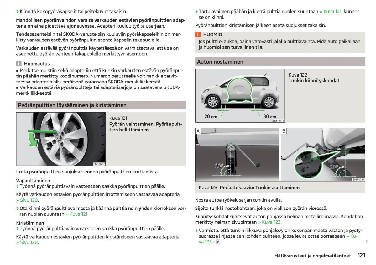 Skoda Citigo omistajan kasikirja / page 123