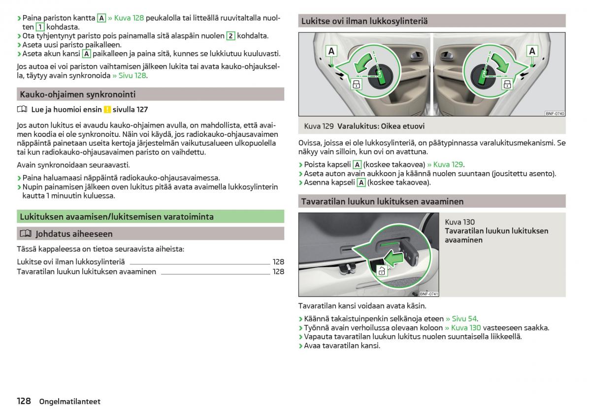 Skoda Citigo omistajan kasikirja / page 130