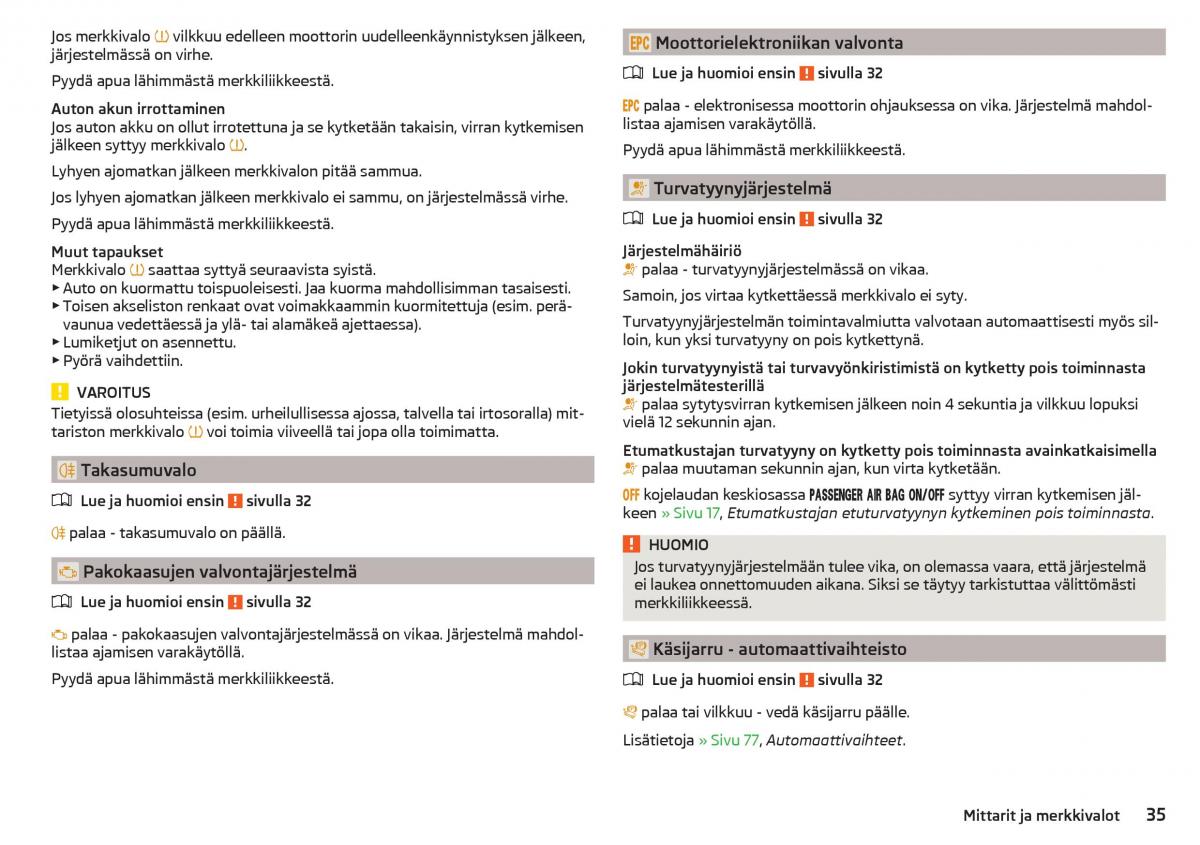 Skoda Citigo omistajan kasikirja / page 37