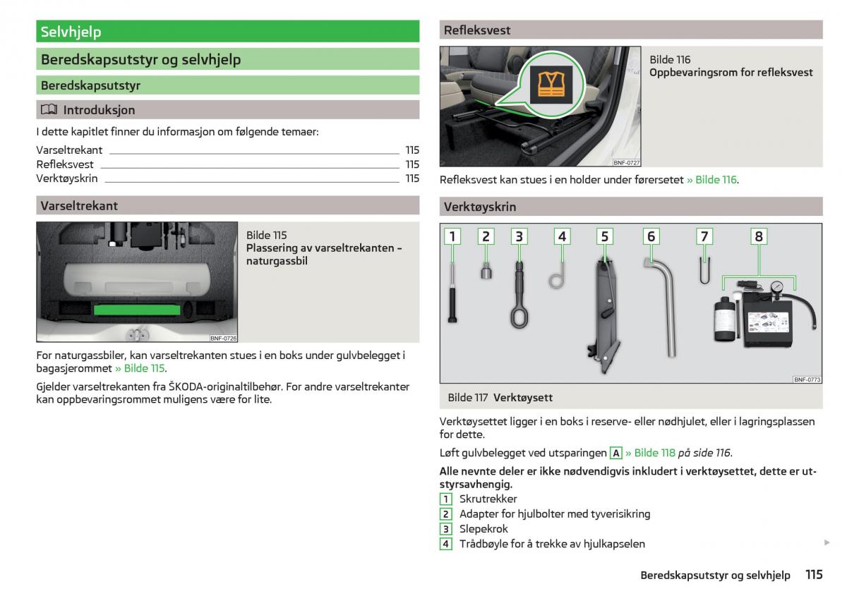 Skoda Citigo bruksanvisningen / page 117