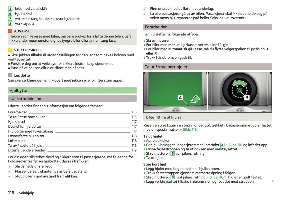 Skoda Citigo bruksanvisningen / page 118