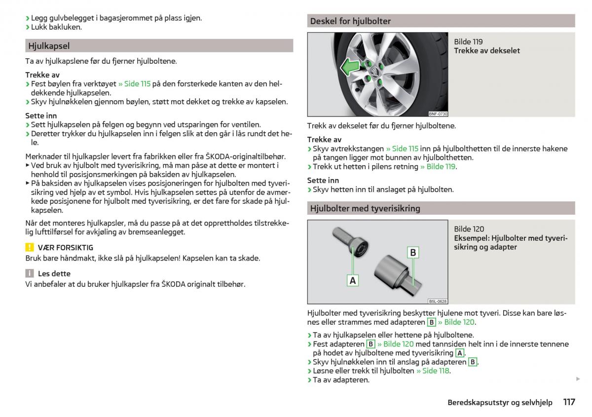 Skoda Citigo bruksanvisningen / page 119