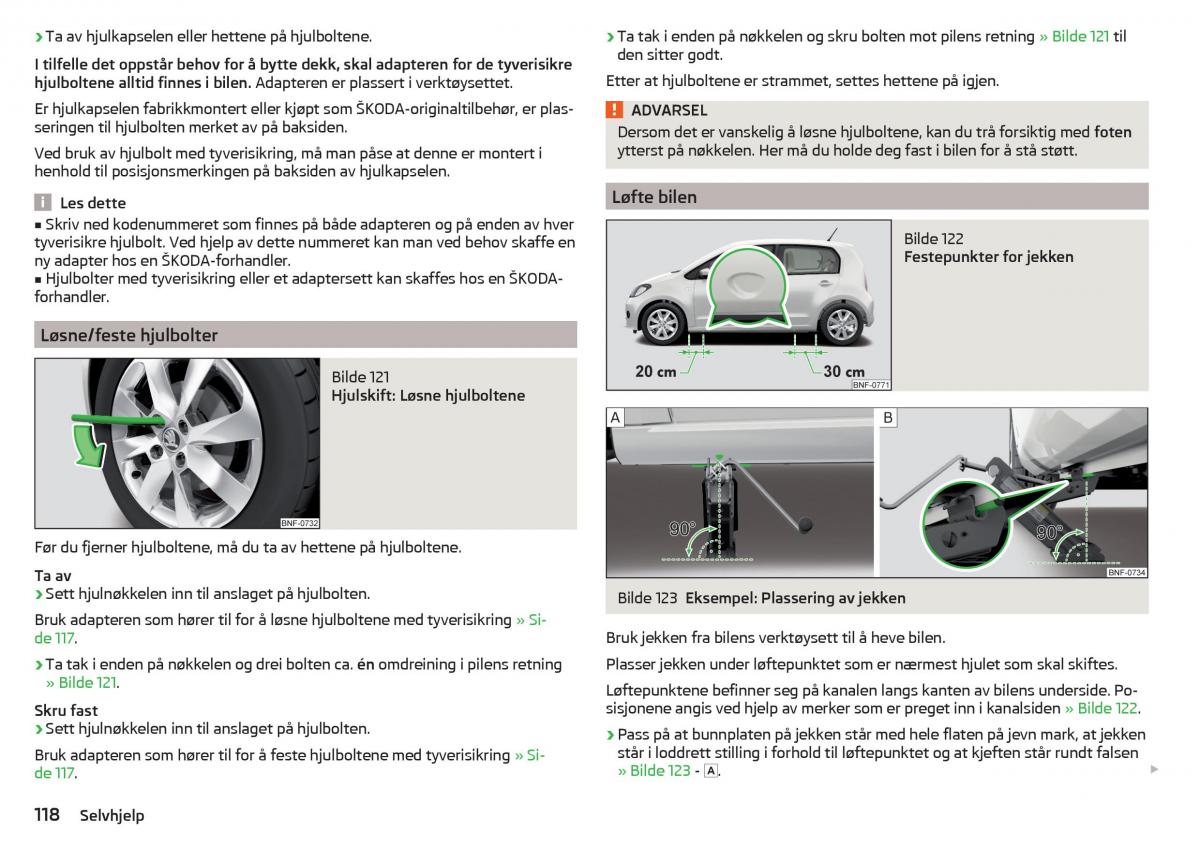 Skoda Citigo bruksanvisningen / page 120