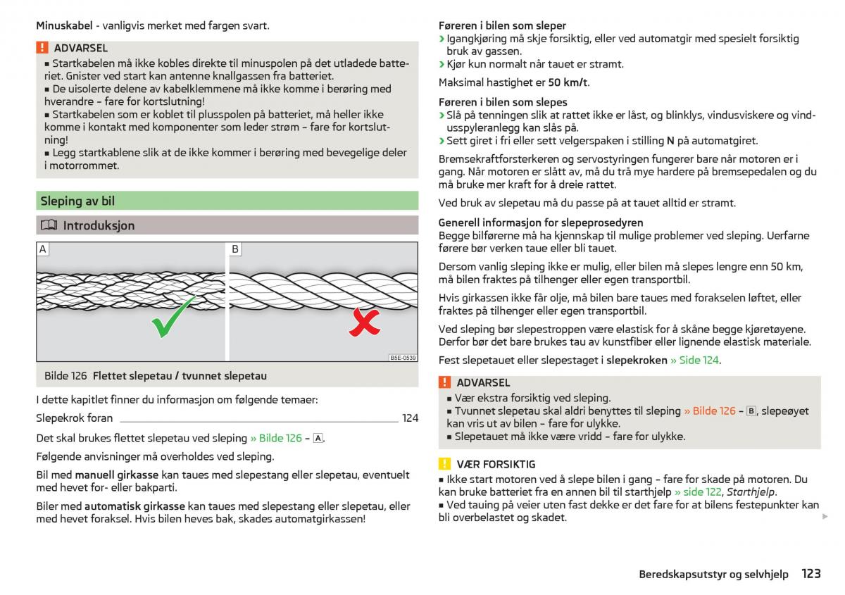 Skoda Citigo bruksanvisningen / page 125