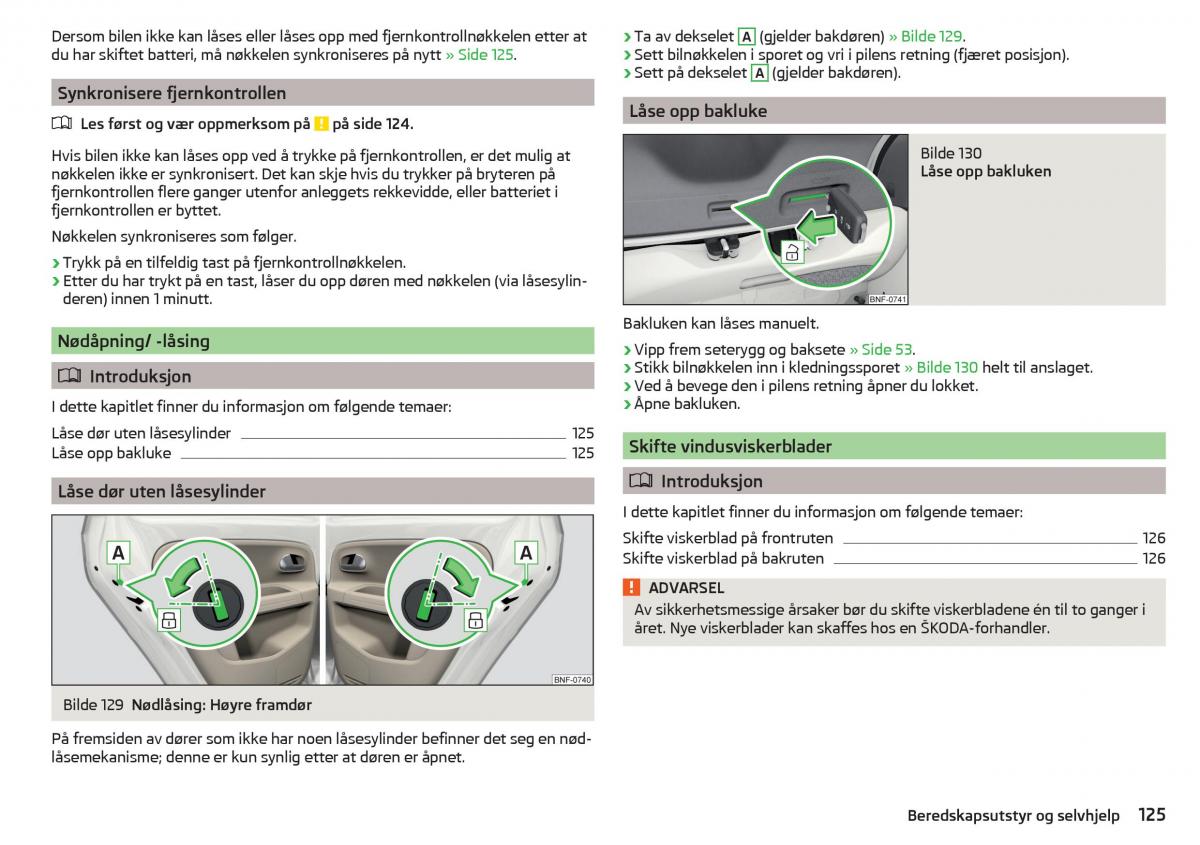 Skoda Citigo bruksanvisningen / page 127