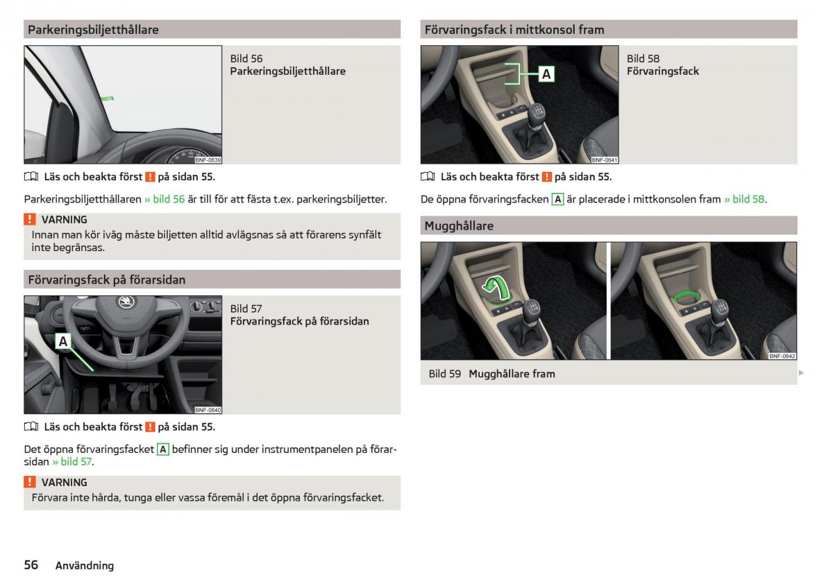 Skoda Citigo instruktionsbok / page 58