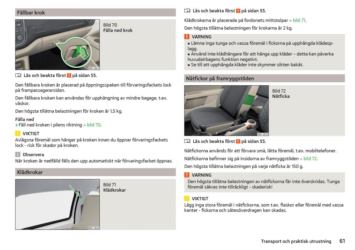 Skoda Citigo instruktionsbok / page 63