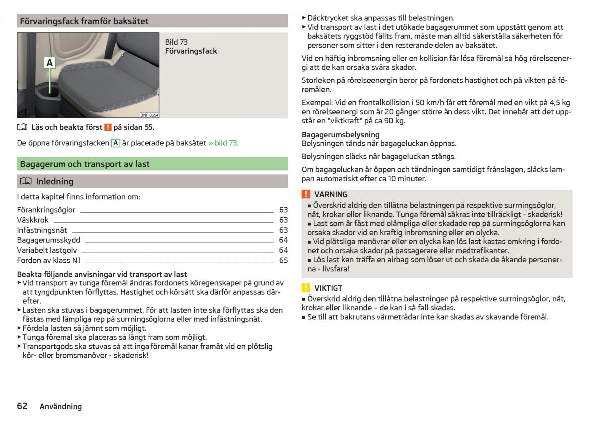 Skoda Citigo instruktionsbok / page 64