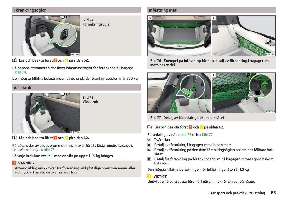 Skoda Citigo instruktionsbok / page 65