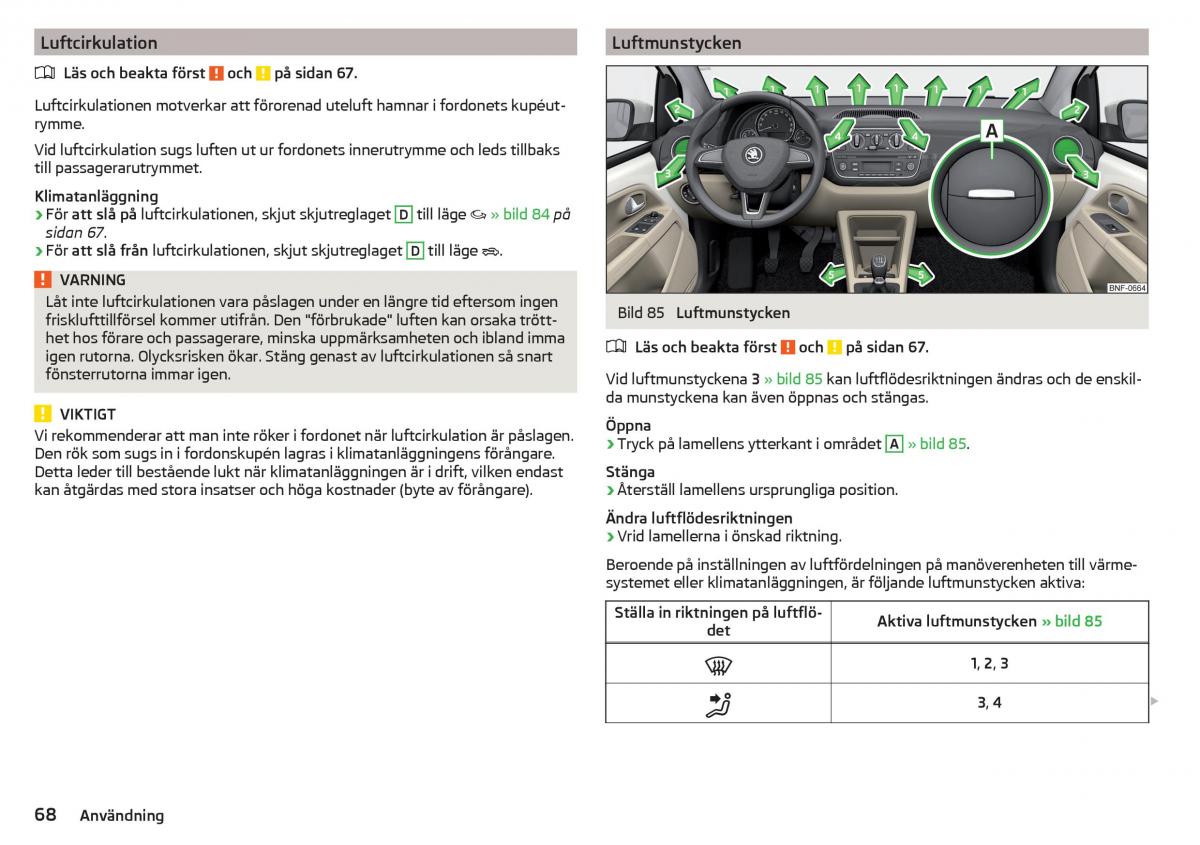 Skoda Citigo instruktionsbok / page 70