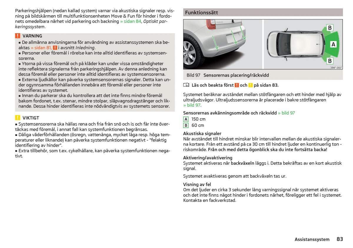 Skoda Citigo instruktionsbok / page 85