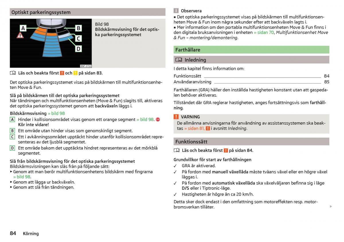 Skoda Citigo instruktionsbok / page 86