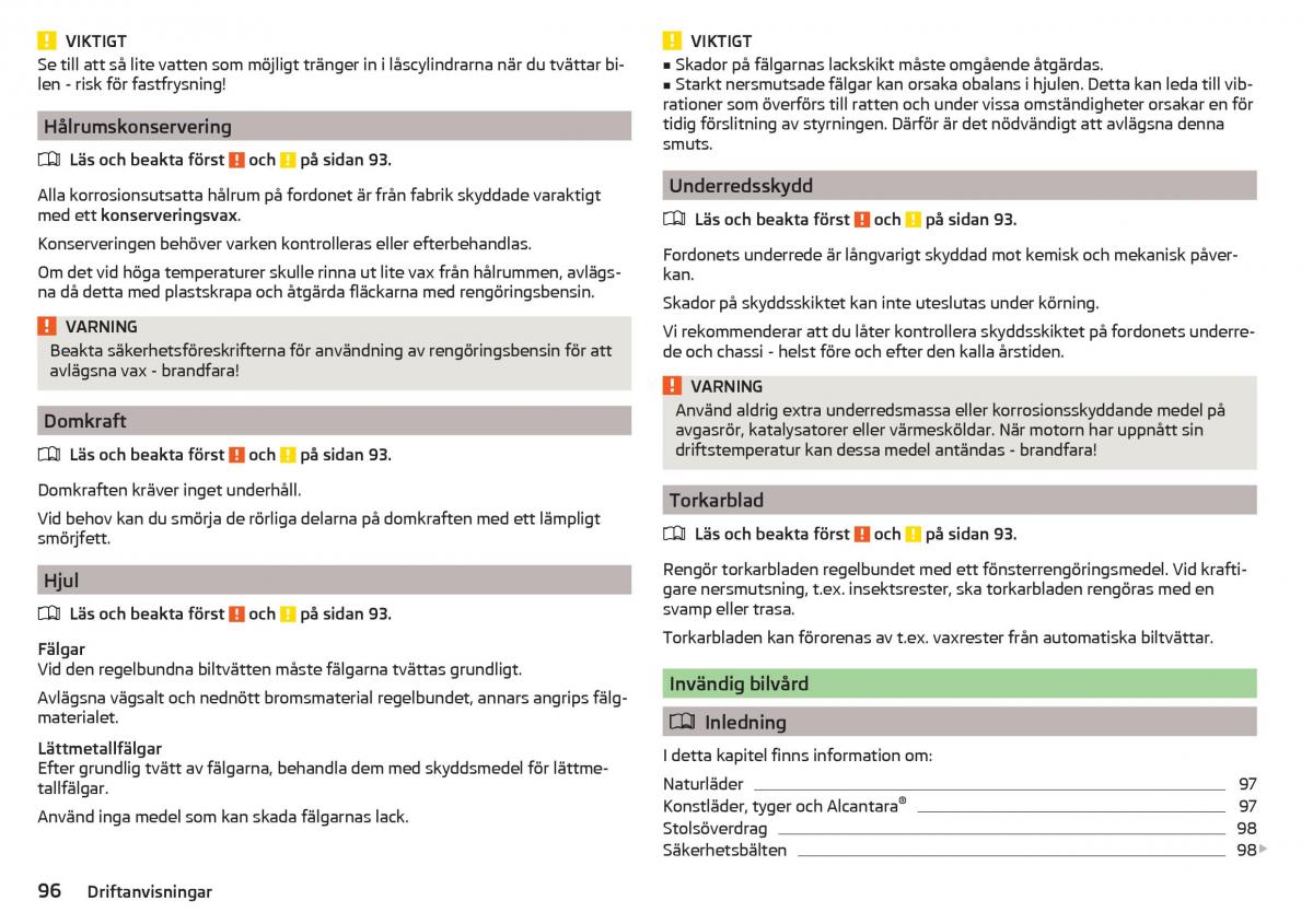 Skoda Citigo instruktionsbok / page 98