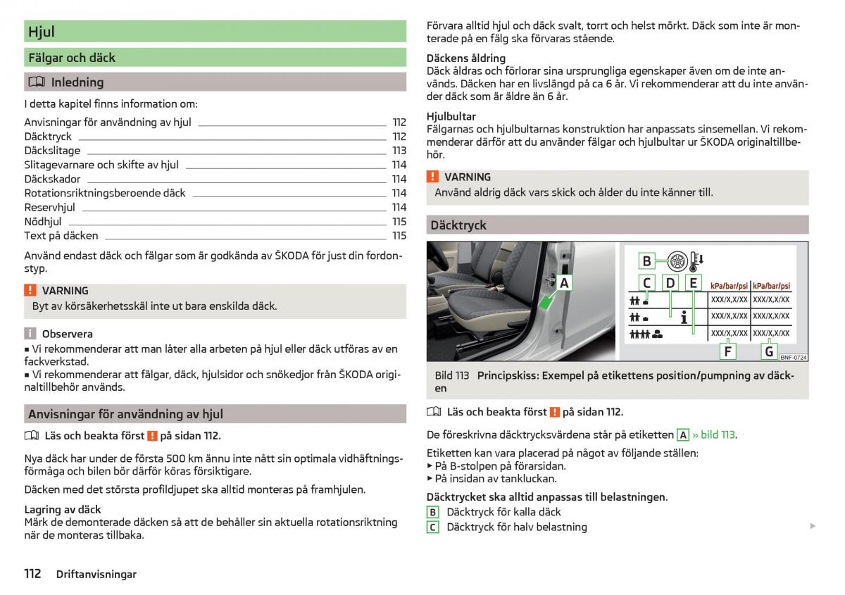 Skoda Citigo instruktionsbok / page 114