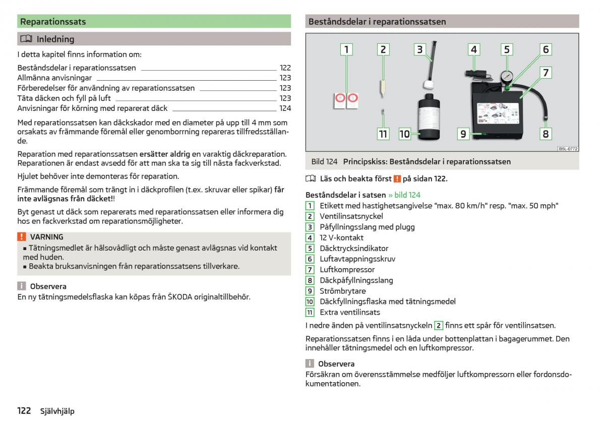 Skoda Citigo instruktionsbok / page 124