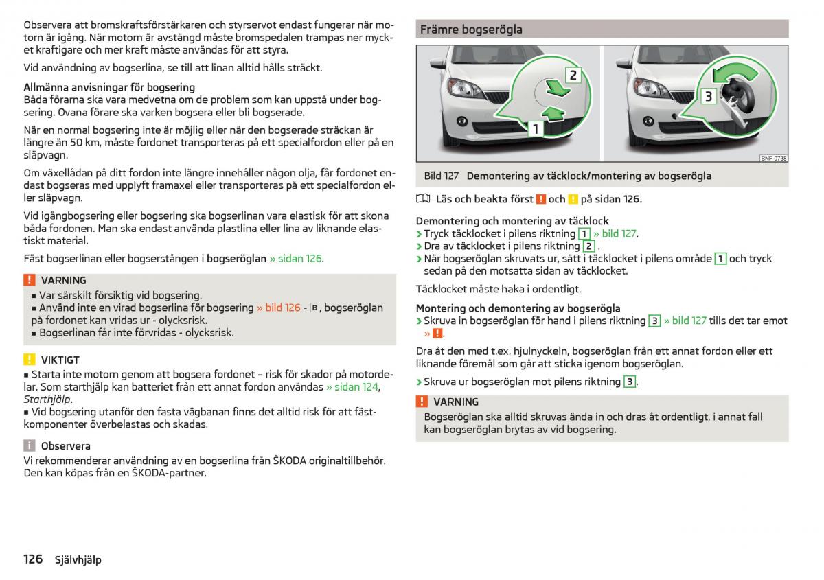 Skoda Citigo instruktionsbok / page 128