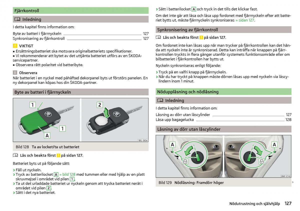 Skoda Citigo instruktionsbok / page 129