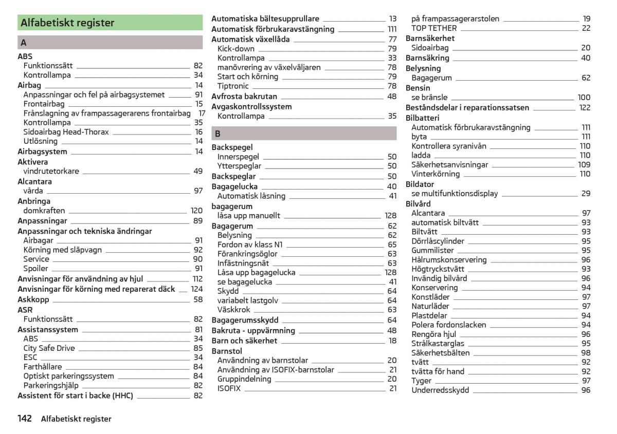 Skoda Citigo instruktionsbok / page 144