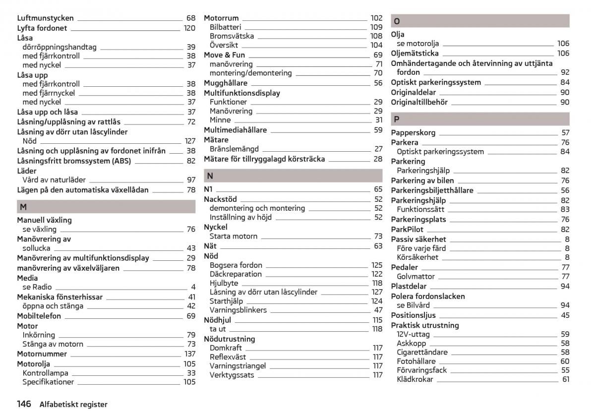 Skoda Citigo instruktionsbok / page 148