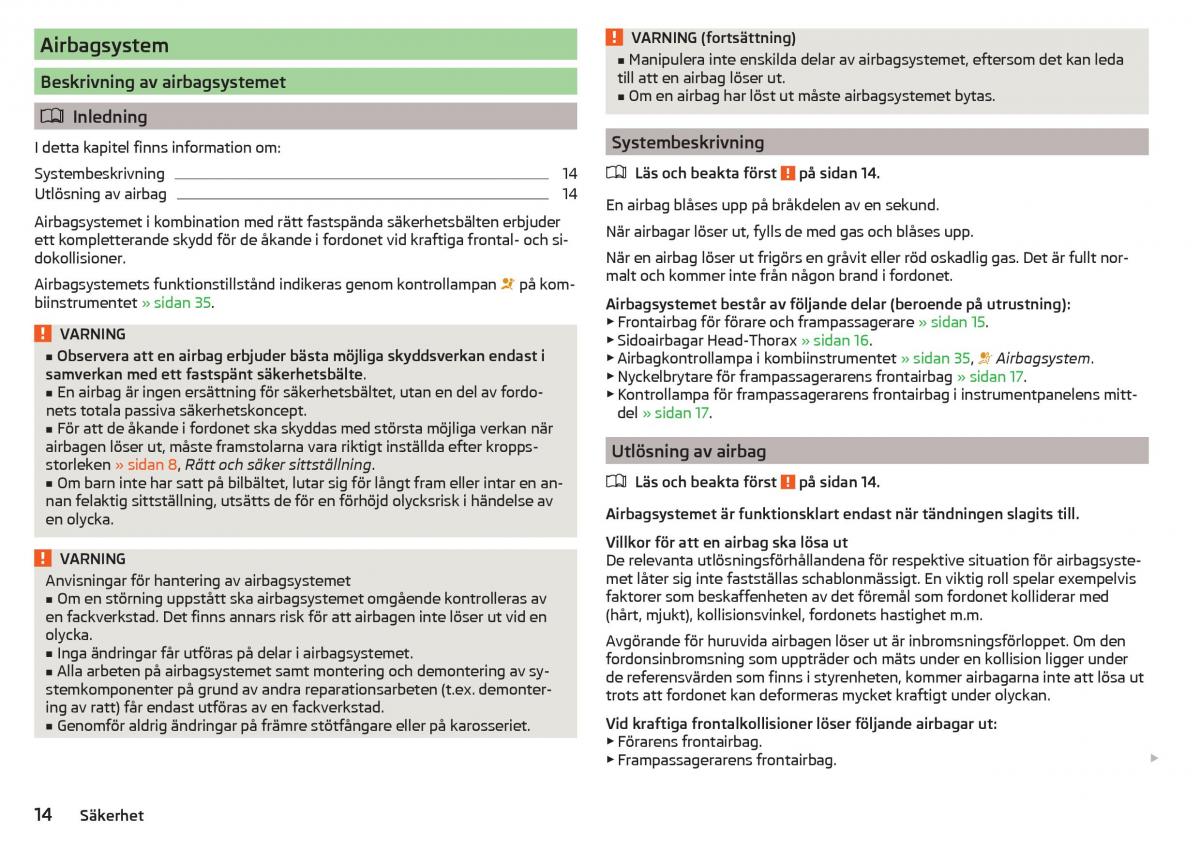 Skoda Citigo instruktionsbok / page 16