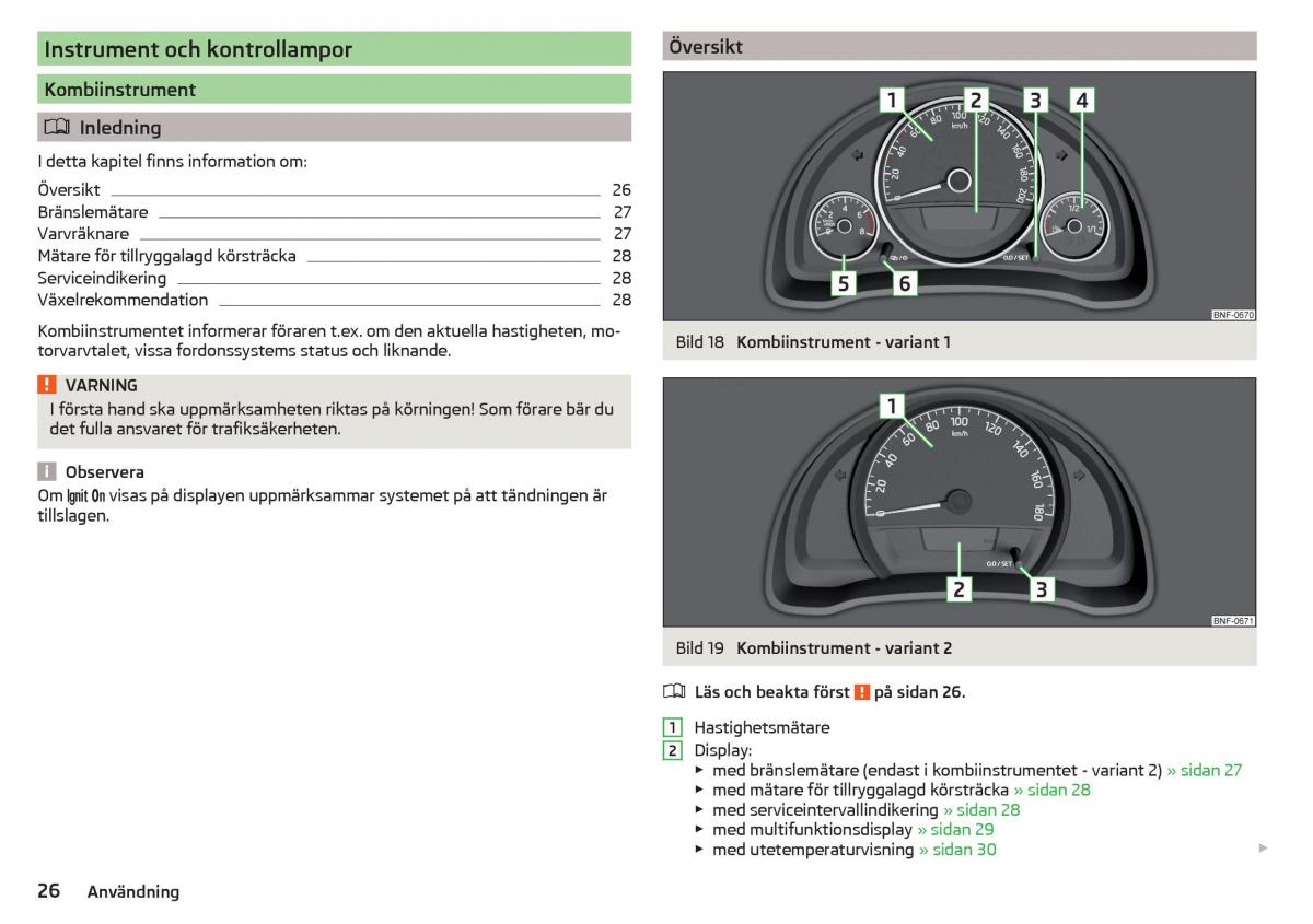 Skoda Citigo instruktionsbok / page 28