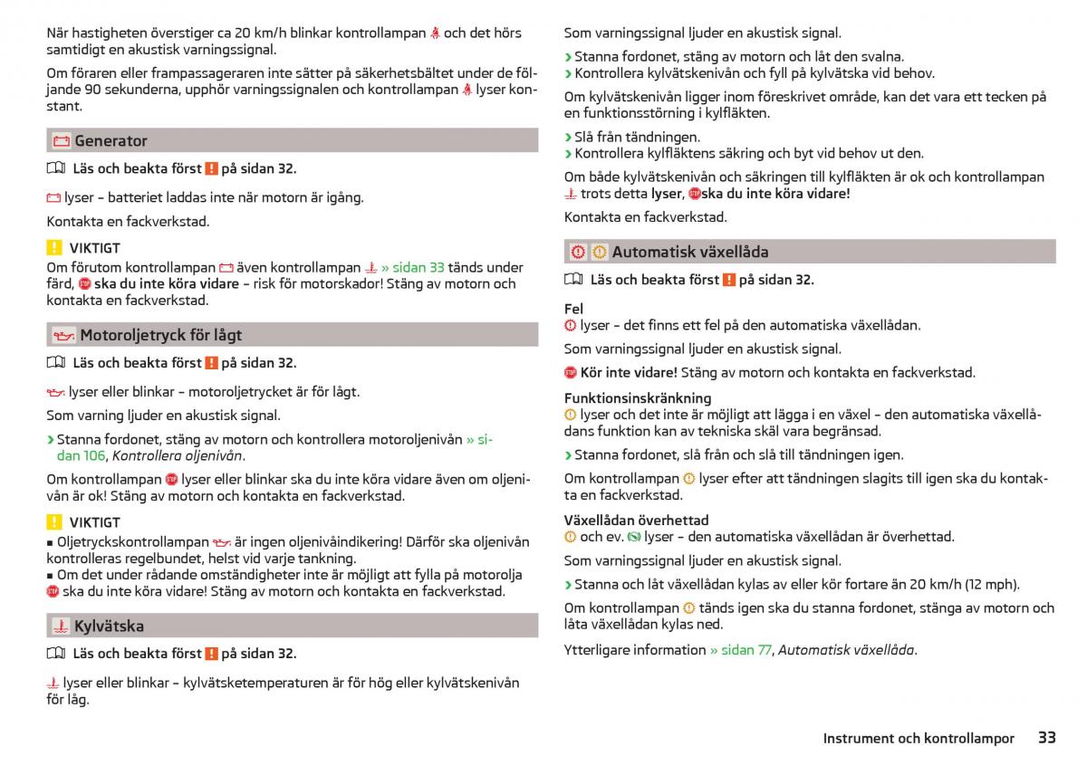 Skoda Citigo instruktionsbok / page 35