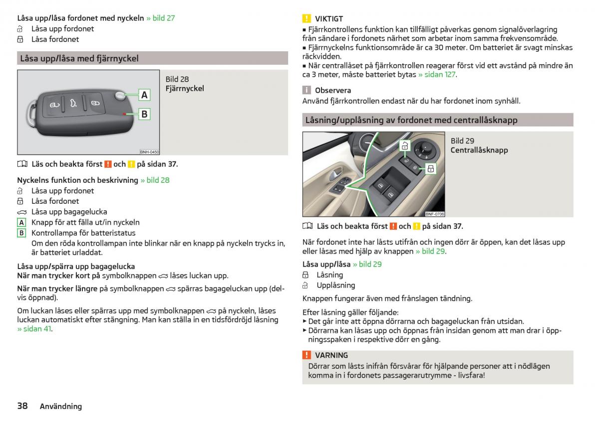 Skoda Citigo instruktionsbok / page 40